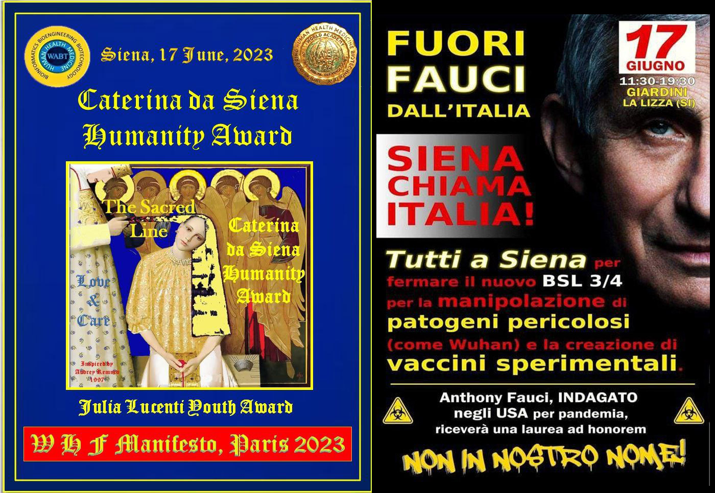 Lee más sobre el artículo Italia se ha hundido profundamente: segundo doctorado honorario para el Dr. Fauci, después de Roma, ahora también Siena