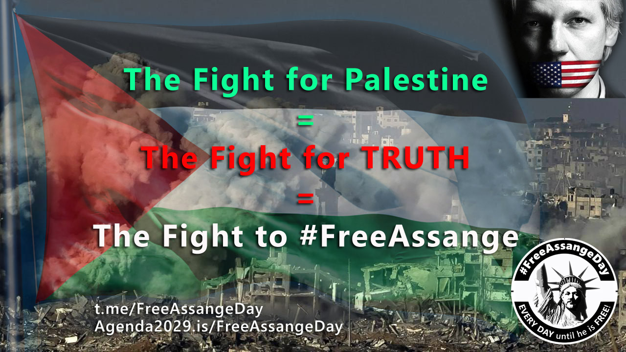 Lees meer over het artikel The Fight for Palestine  =  The Fight for TRUTH  =  The Fight to #FreeAssange