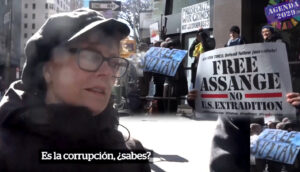 US corruption and UK puppet - Susan Sarandon at #FreeAssange protest NYC (EN►ES)