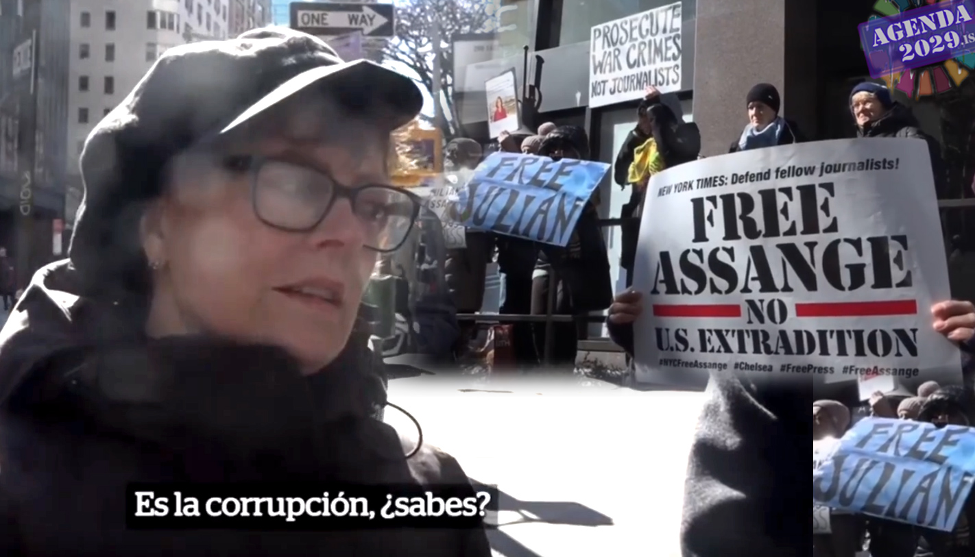 Read more about the article US corruption and UK puppet – Susan Sarandon at #FreeAssange protest NYC (EN►ES)