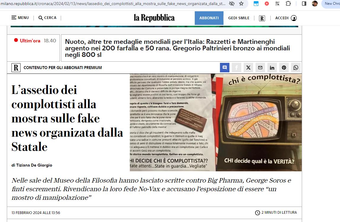 Scopri di più sull'articolo Come si danno la zappa sui piedi i promotori del concetto di “fake news”. Solo un tipico esempio tratto dal quotidiano italiano la Repubblica.