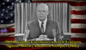 Discorso di addio di Eisenhower 1961 - mette in guardia dal "Complesso industriale militare" (EN)