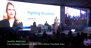 Jennifer Robinson FreeAssange Speech 03 May 2024 (Press Freedom Day) (EN►ES/IT/NL)