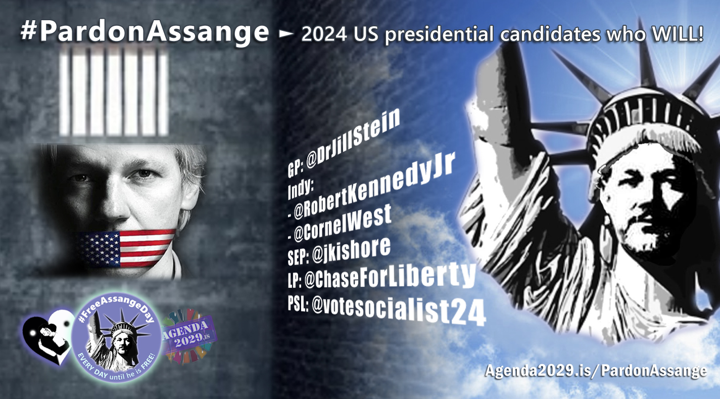 Lee más sobre el artículo #PardonAssange – 2024 US Presidential Candidates who will! (EN►ES/IT/NL)